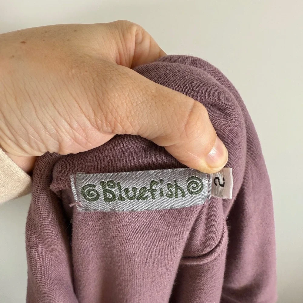 Bluefish Barclay Fold‎ Over Lantern Bell Shape Midi Skirt Size 2 Plum Lagenlook - Picture 5 of 6